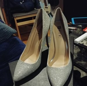 Silver Glitter Heels